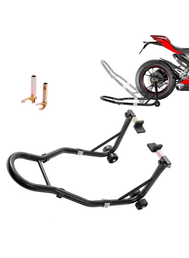 حامل رفع الدراجة النارية الخلفي - قاعدة رفع عجلة خلفية بمحاور تأرجح ليااما هوندا كاوساكي سوزوكي دراجات رياضية، أسود - قاعدة رفع الدراجة النارية - Image 1